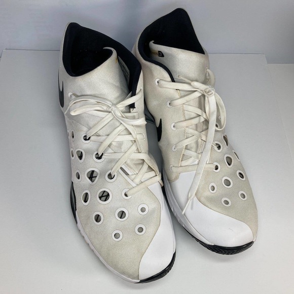 Nike Zoom Hyperquickness 3 White Size 18 Men's Basketball Shoes 812976-101 GREAT - Picture 3 of 10